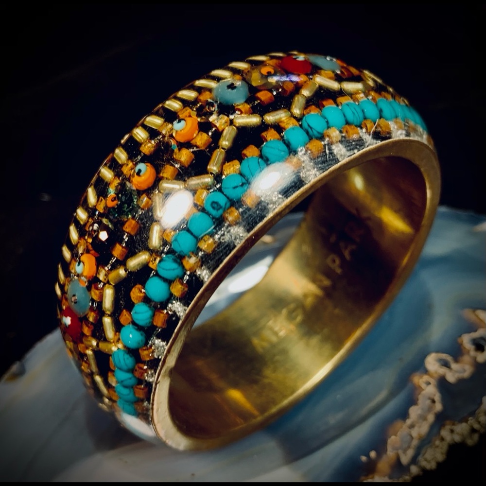 Megan Park Acrylic Brass Designer Bracelet Bangle